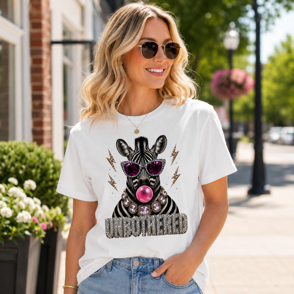 Unbothered Zebra Graphic T-Shirt